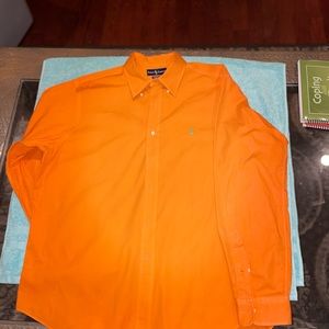 Men’s XL Ralph Lauren Polo button up with small tear.